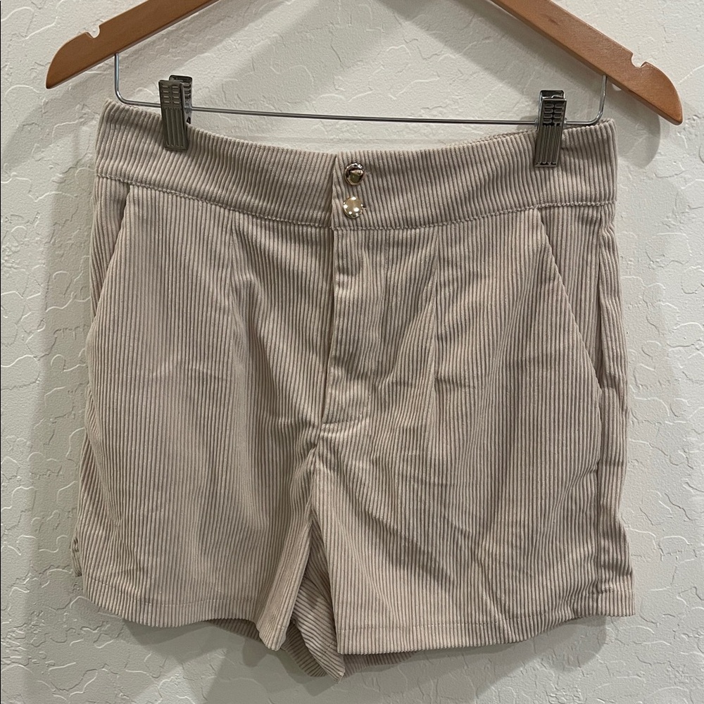 SHEIN High Waist Beige Striped Shorts